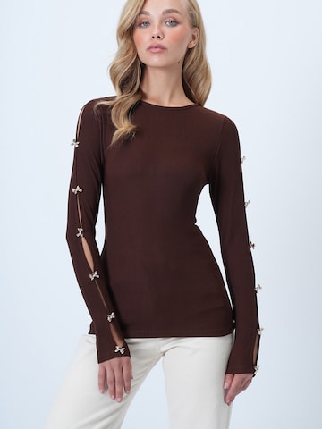 Trend Alaçatı Stili Tričko - Hnedá