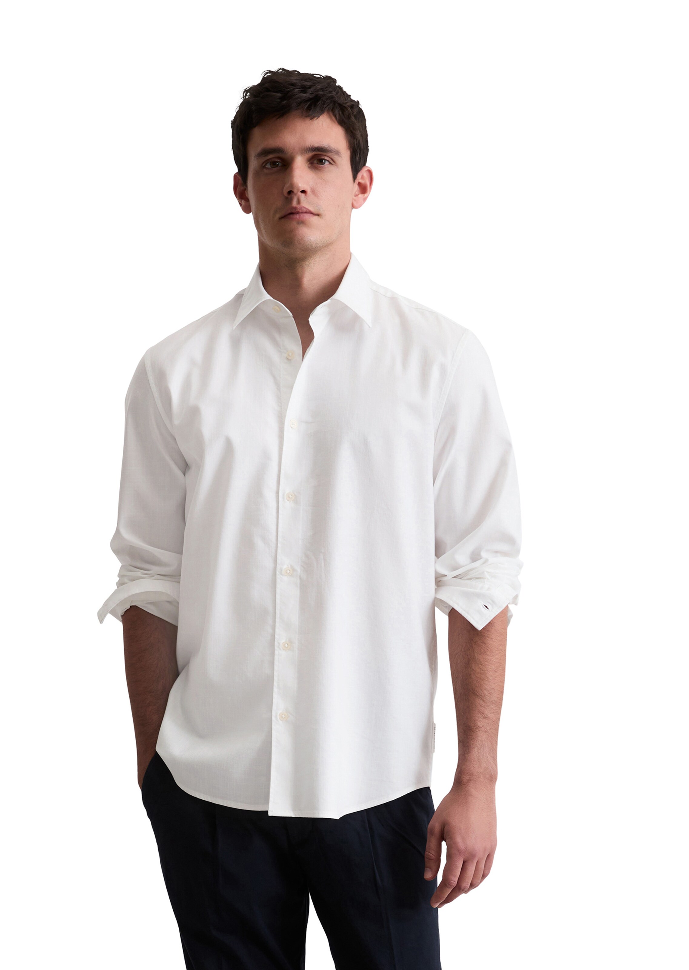 Marc O'Polo Slim fit Button Up Shirt in White: front