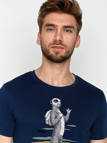 Maglietta 'Animal Meerkat' di GREENBOMB in blu