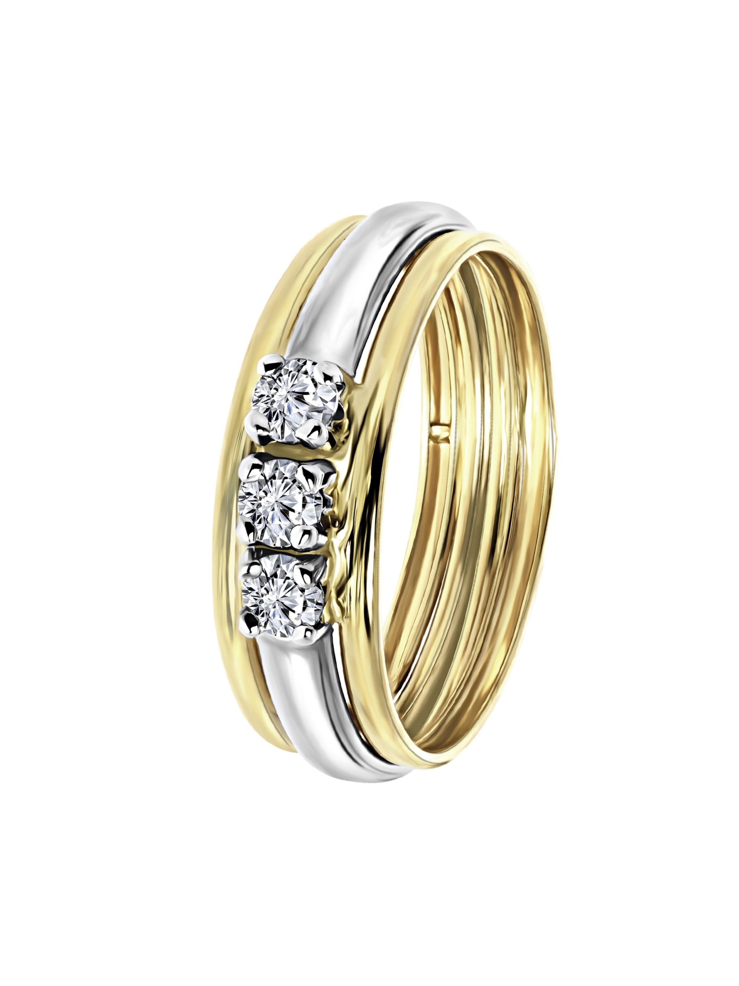 Lucardi Ring 'Klassisch' in Gold: front
