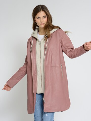 Maze Between-Seasons Coat in Pink: front