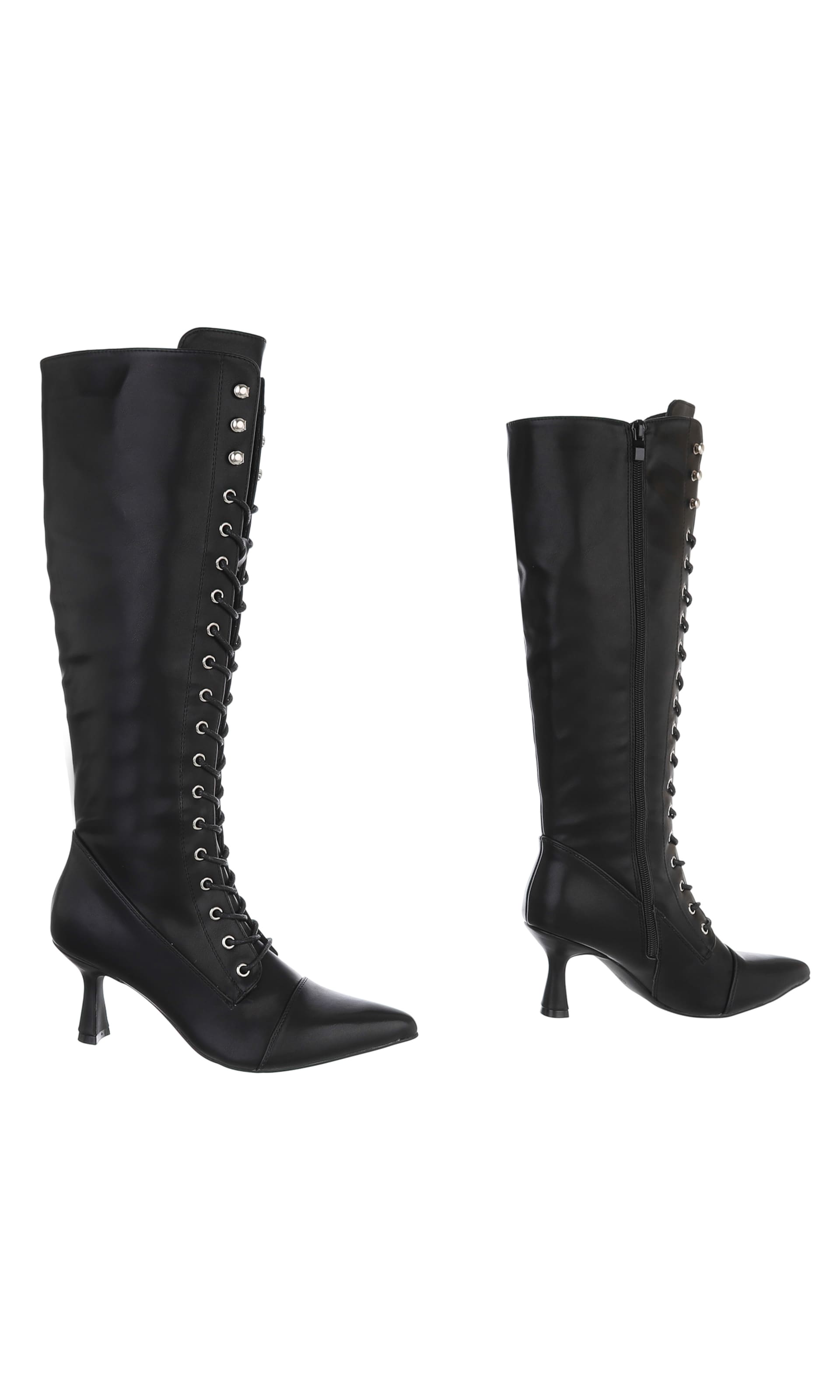 Ital-Design Schnürstiefel in Schwarz