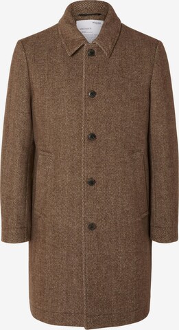 Manteau mi-saison SELECTED HOMME en marron : devant