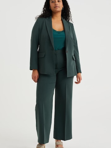WE Fashion Wide leg Trousers with creases in Green