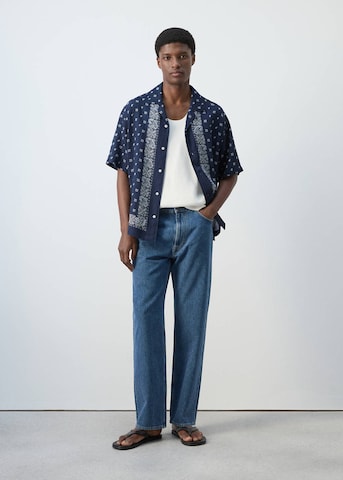 MANGO MAN Comfort fit Srajca 'Bandana' | modra barva