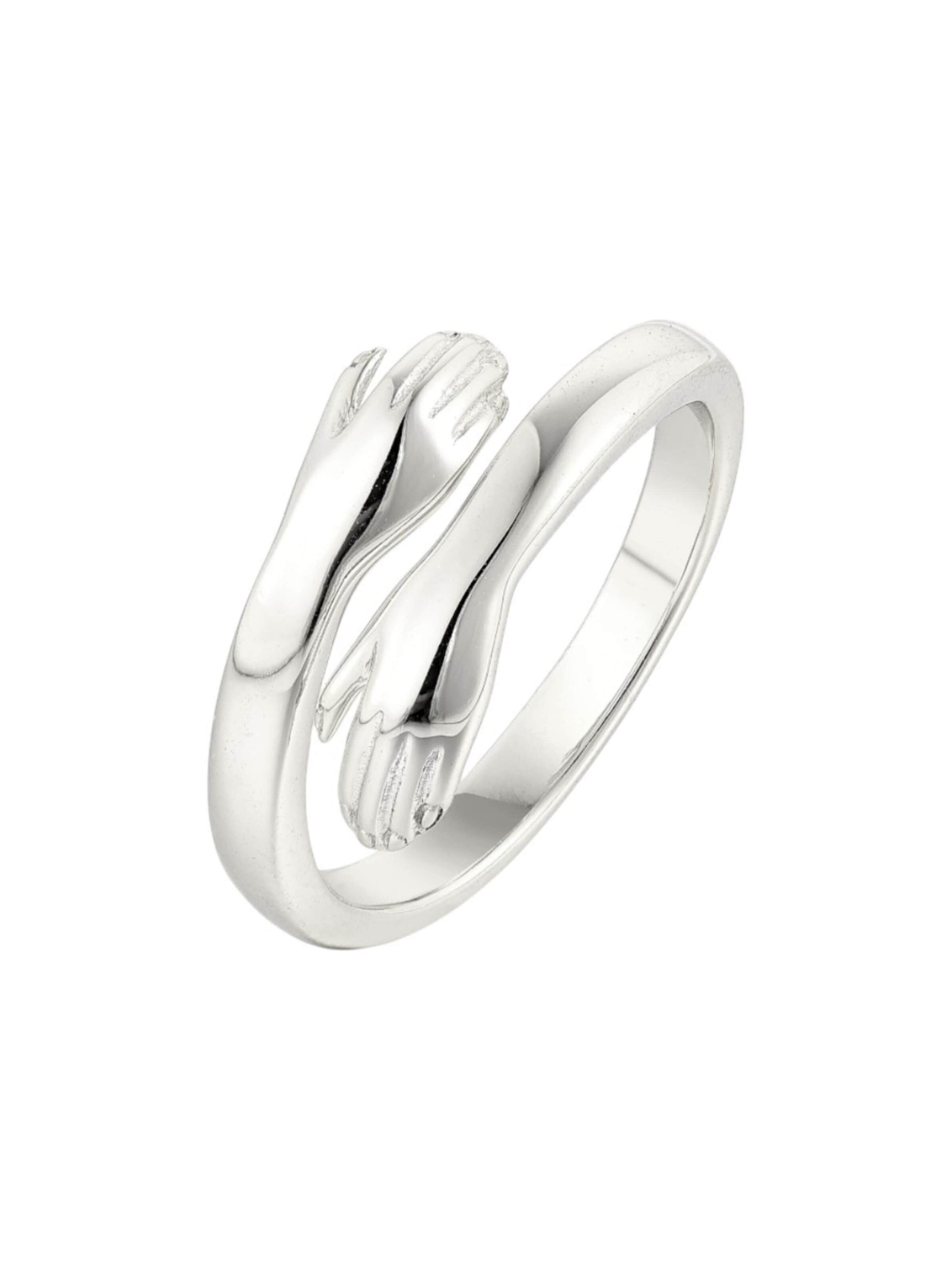 Vielring Ring 'Offener Umarmungsring (Liebe)' in Silver: front