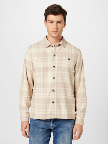 FARAH - Ajuste regular Camisa 'MARKS' en beige: frente