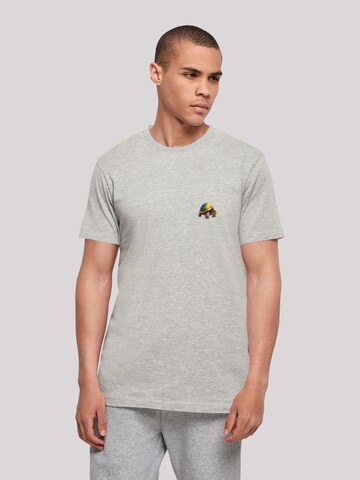 F4NT4STIC Shirt 'Rainbow Turtle' in Grijs: voorkant
