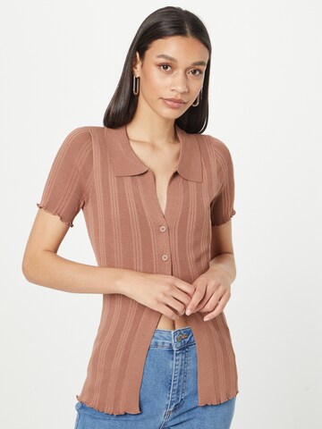 T-shirt Cotton On en marron : devant