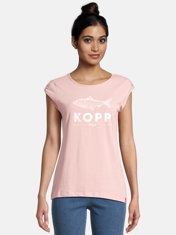 salzhaut Shirt 'BIIKE - FISCHKOPP DIGGA' in Roze: voorkant