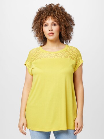 ONLY Carmakoma Shirt 'Flake' in Yellow: front