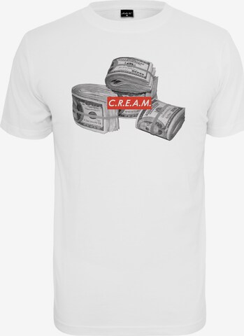 Mister Tee - Camiseta 'C.R.E.A.M' en blanco: frente