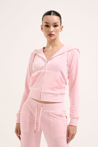 Juicy Couture Sweatjacke 'ROBERTSON HOODIE' in Pink: Vorderseite
