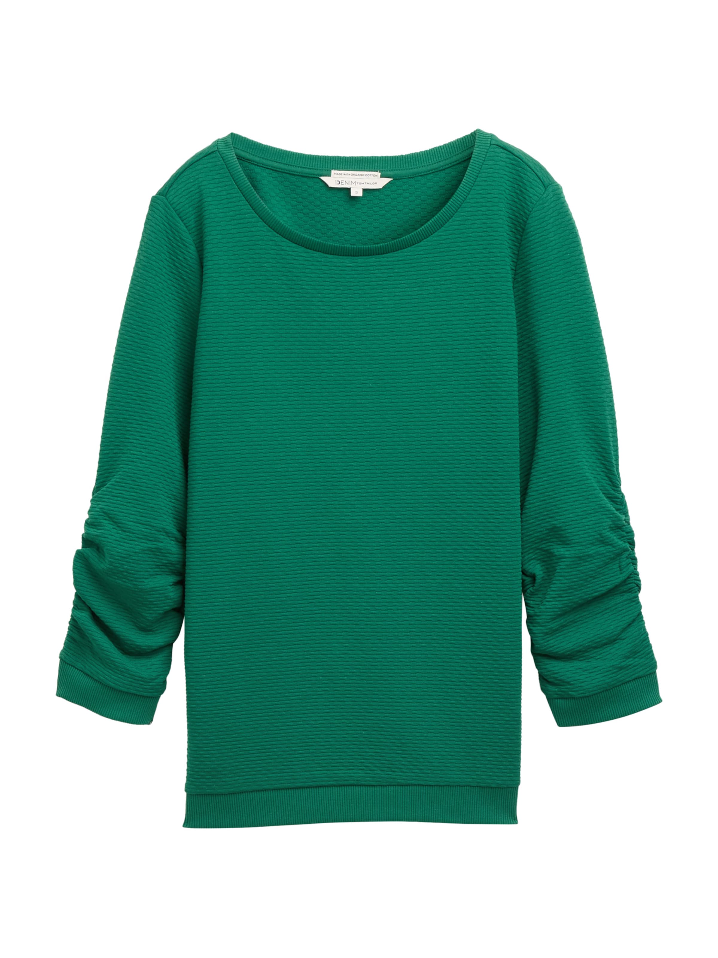 TOM TAILOR DENIM Mikina – zelená: přední strana