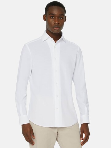 Coupe regular Chemise Boggi Milano en blanc : devant