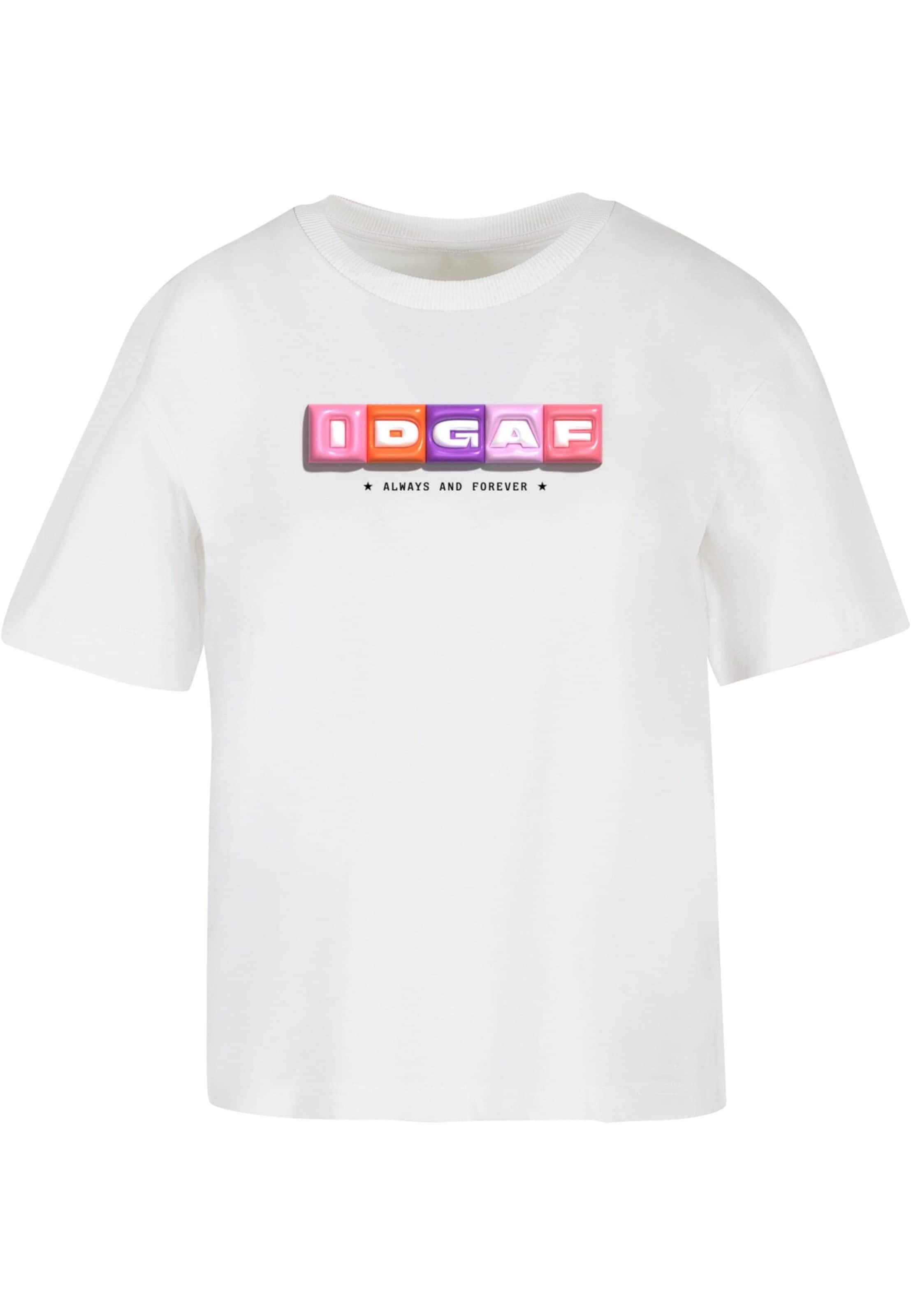 Mister Tee Shirt 'Idgaf' in White: front