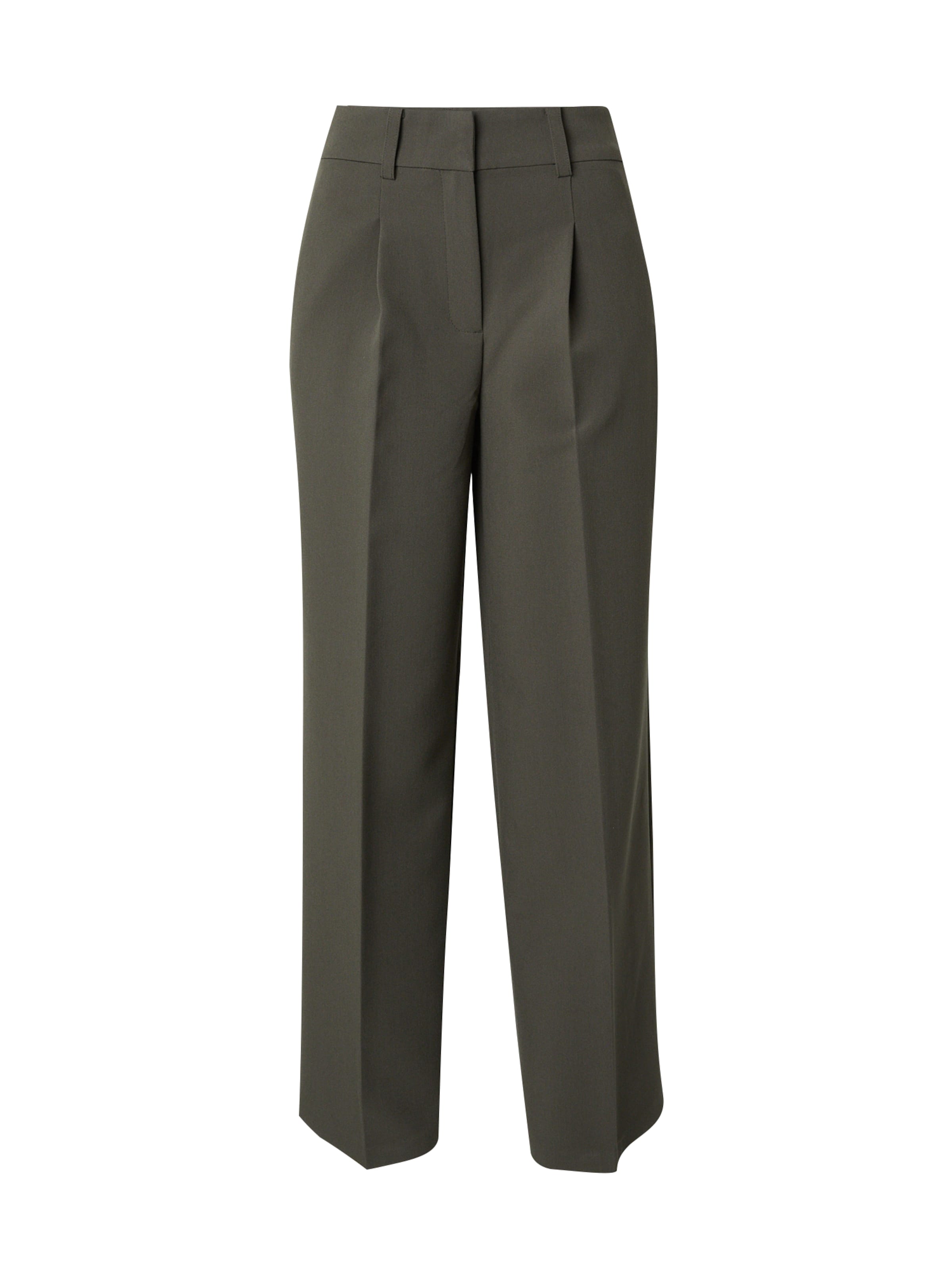 JDY Wide leg Trousers with creases in Green: front