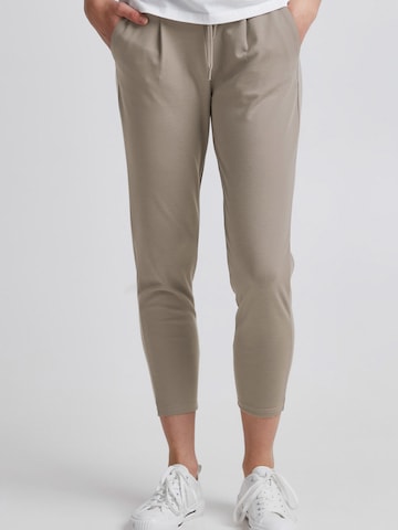 ICHI Slim fit Pants 'KATE' in Grey: front
