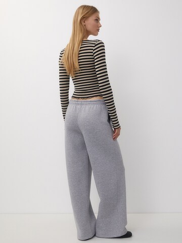 Wide Leg Pantalon Pull&Bear en gris