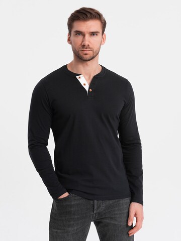 Ombre Shirt in Schwarz: Vorderseite
