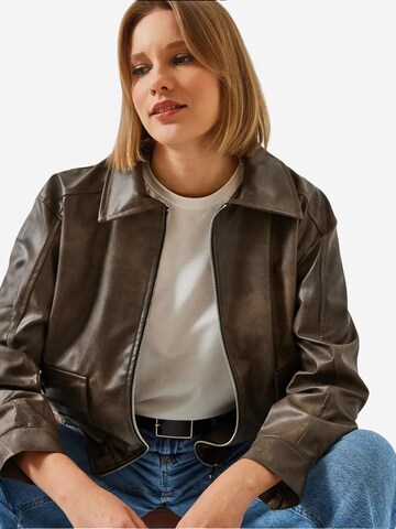 Bianco Lucci Between-Season Jacket in Brown