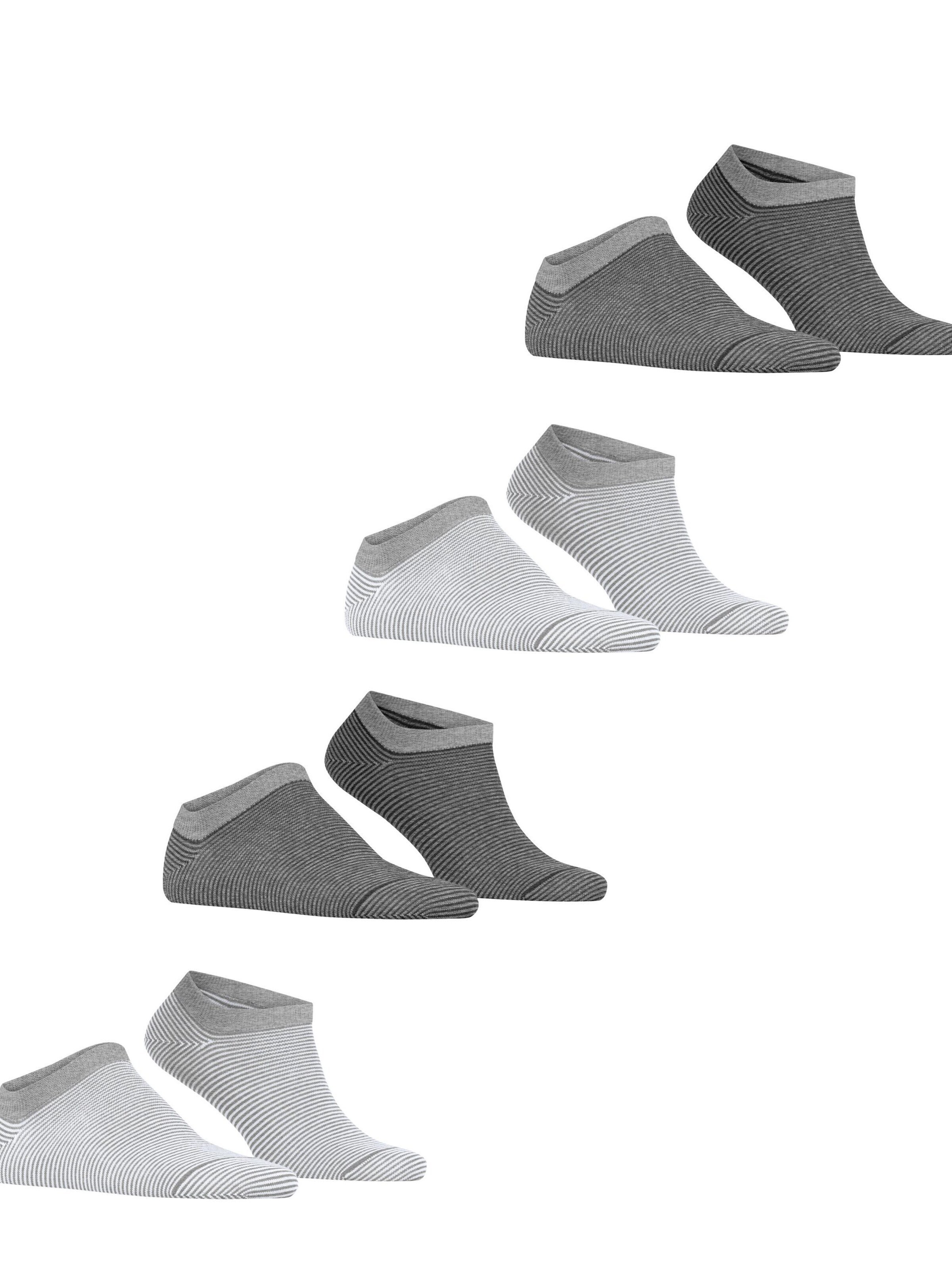 ESPRIT Ankle Socks 'Allover Stripe 4-Pack' in Mixed colors
