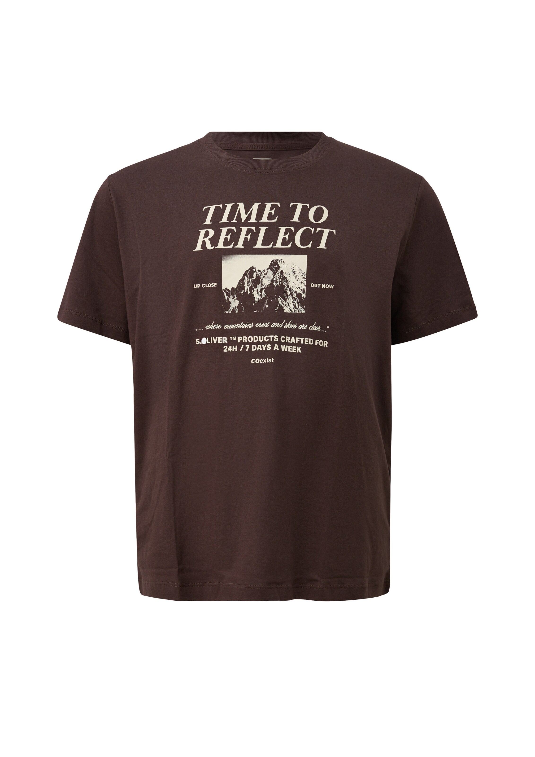 T-Shirt s.Oliver Men Big Sizes en marron : devant