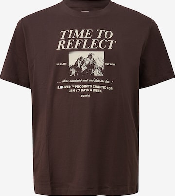 T-Shirt s.Oliver Men Big Sizes en marron : devant