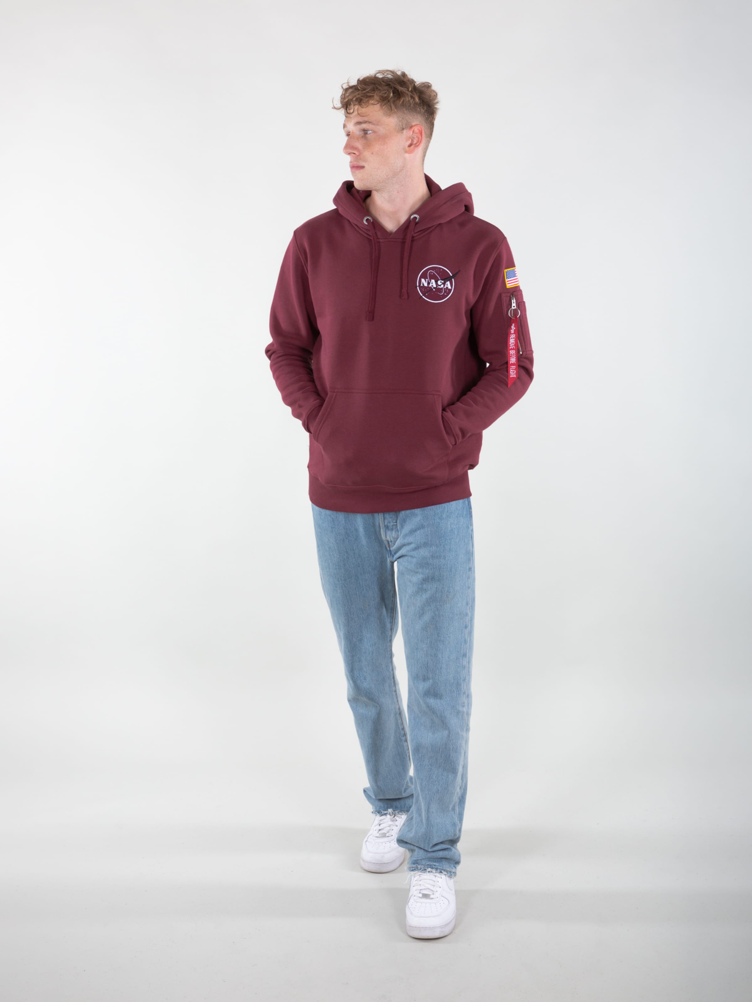 Männer Große Größen ALPHA INDUSTRIES Sweatshirt in Burgunder - MH52299 Männer Große Größen ALPHA INDUSTRIES Sweatshirt in Burgunder - MH52299