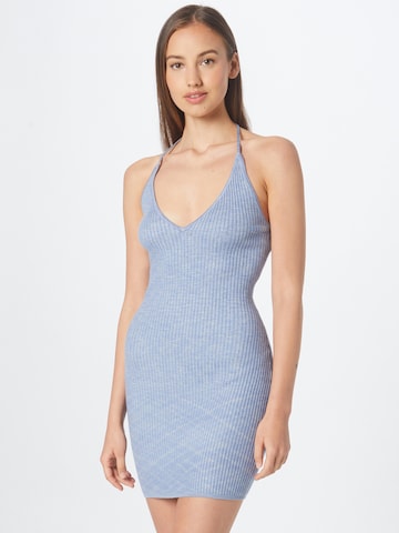 Abercrombie & Fitch Úpletové šaty – modrá: přední strana