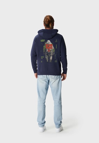 Oldskull Hoodie 'Wrldvibe Urban Jungle Graphic' in Blau