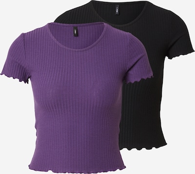 Marškinėliai 'ONLEMMA' iš ONLY, spalva – tamsiai violetinė / juoda, Prekių apžvalga
