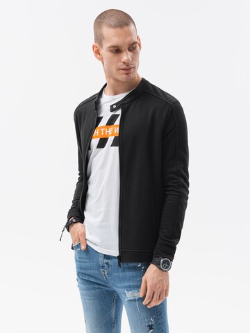 Ombre Zip-Up Hoodie 'B1071' in Black