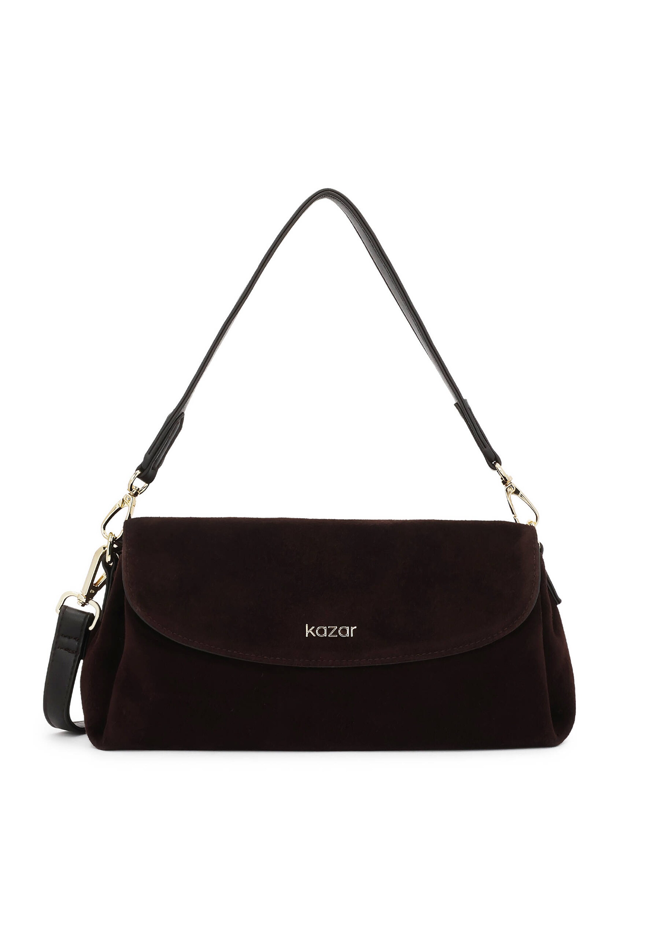 Kazar Schoudertas in de kleur Donkerbruin, Productweergave