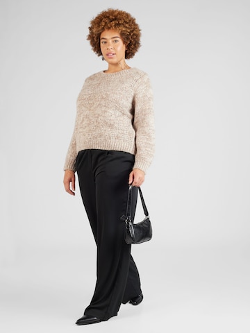 PIECES Curve Sweater 'NOMANA' in Brown