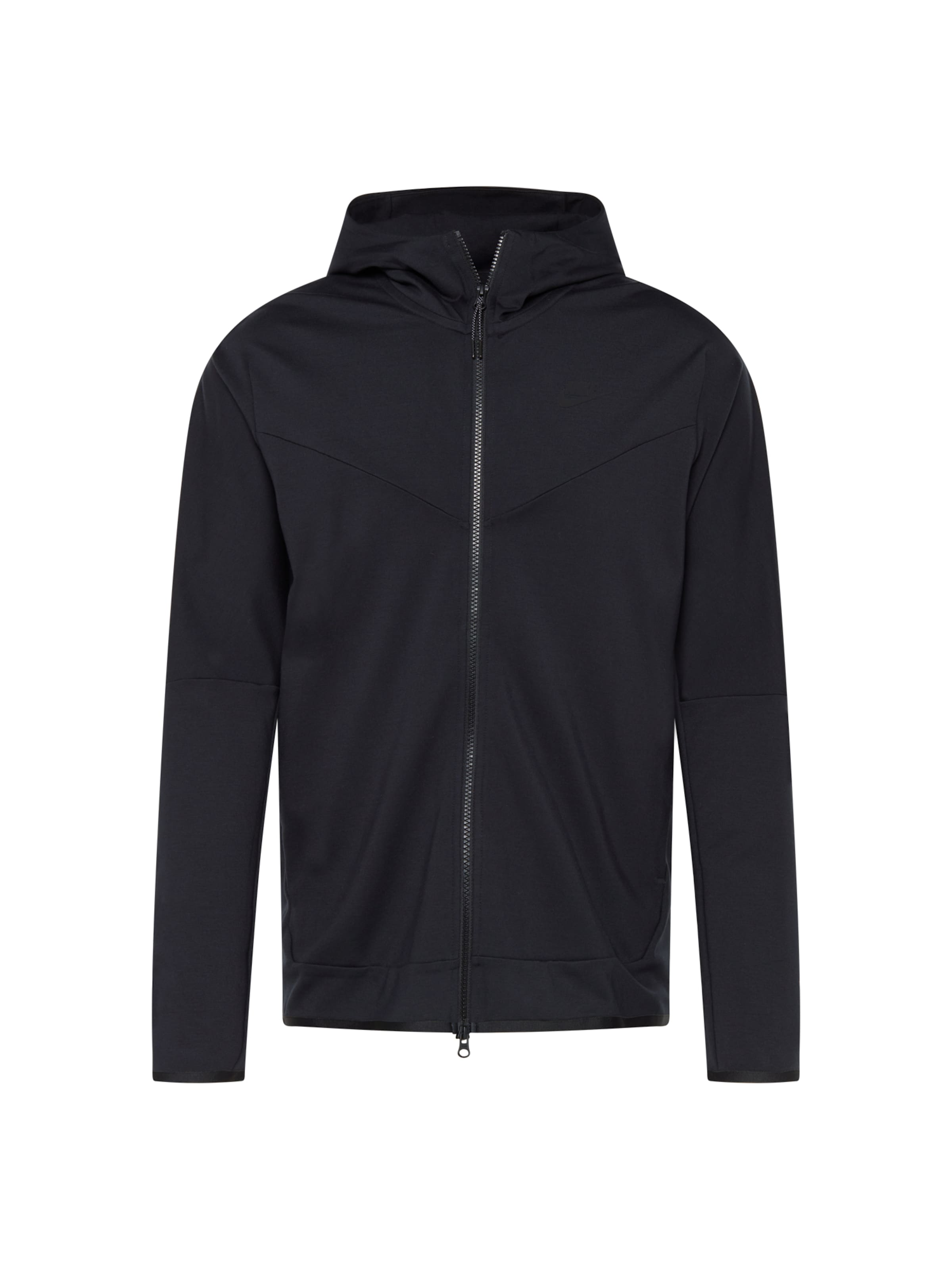 Veste de survêtement 'Tech Fleece' Nike Sportswear en noir : devant