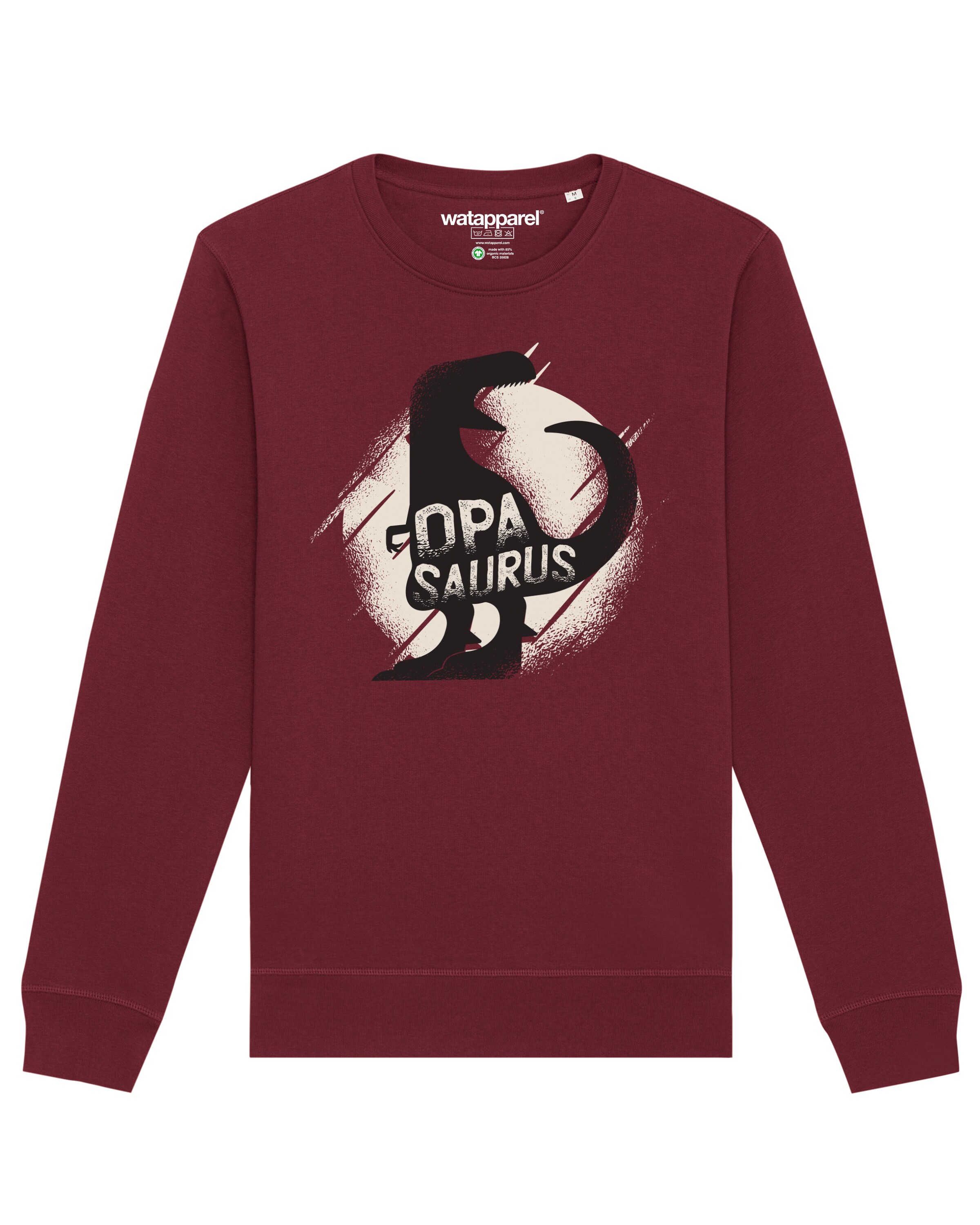 Sweat-shirt ' Opasaurus ' Watapparel en rouge : devant