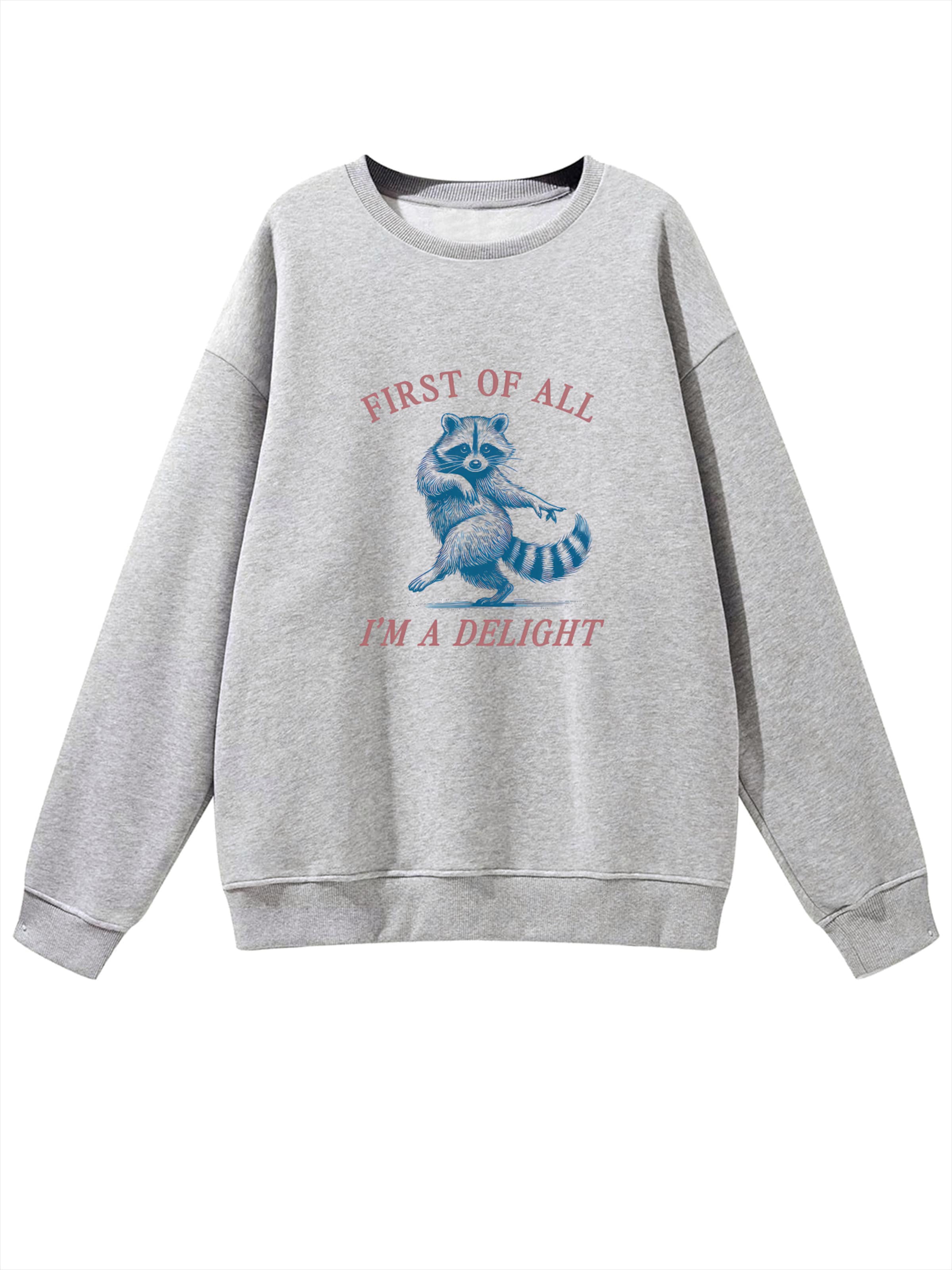 GORHEY Sweatshirt 'Women's Crew Neck Sweatshirt with Print, Loose Long Sleeve Fleece Pullover' in Grey: front