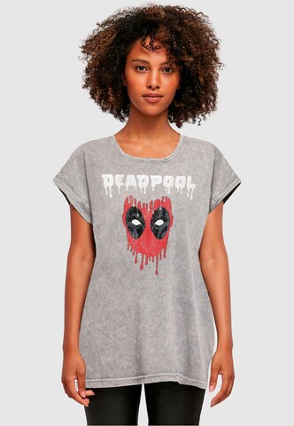 ABSOLUTE CULT T-Shirt 'Deadpool - Dripping Head' in Grau: Vorderseite