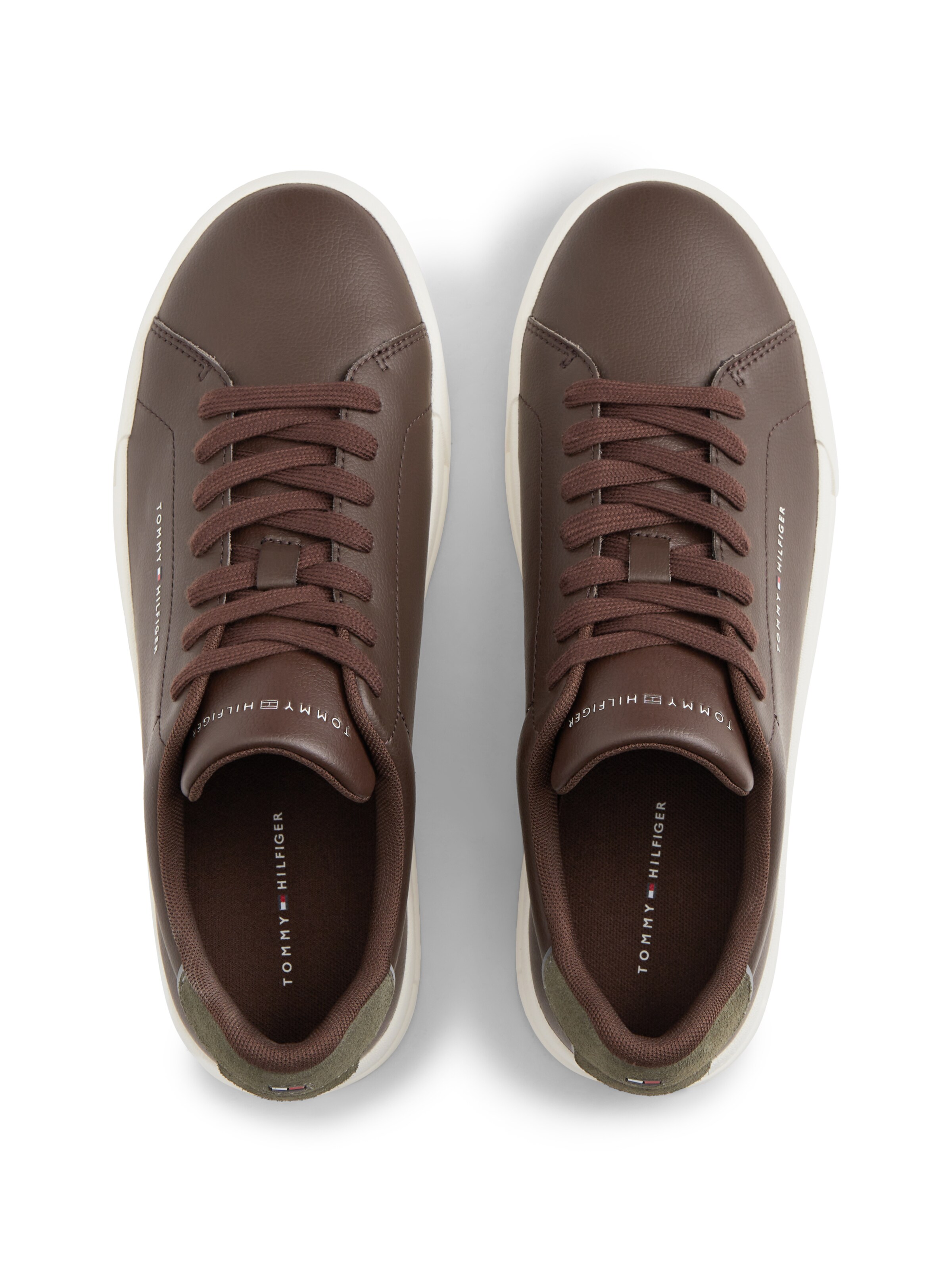 TOMMY HILFIGER Nizke superge 'COURT ESS' | rjava barva
