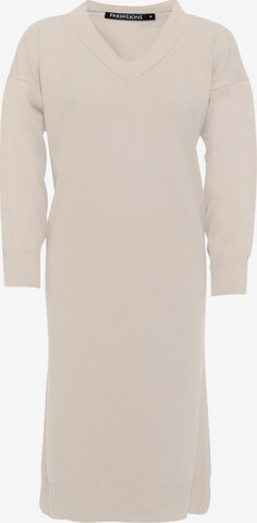 FRESHLIONS Knitted dress 'Rahel' in Beige: front