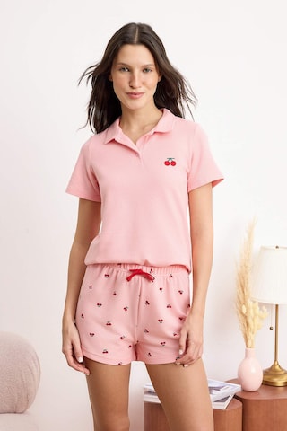 Trendyol Short Pajama Set in Pink: front