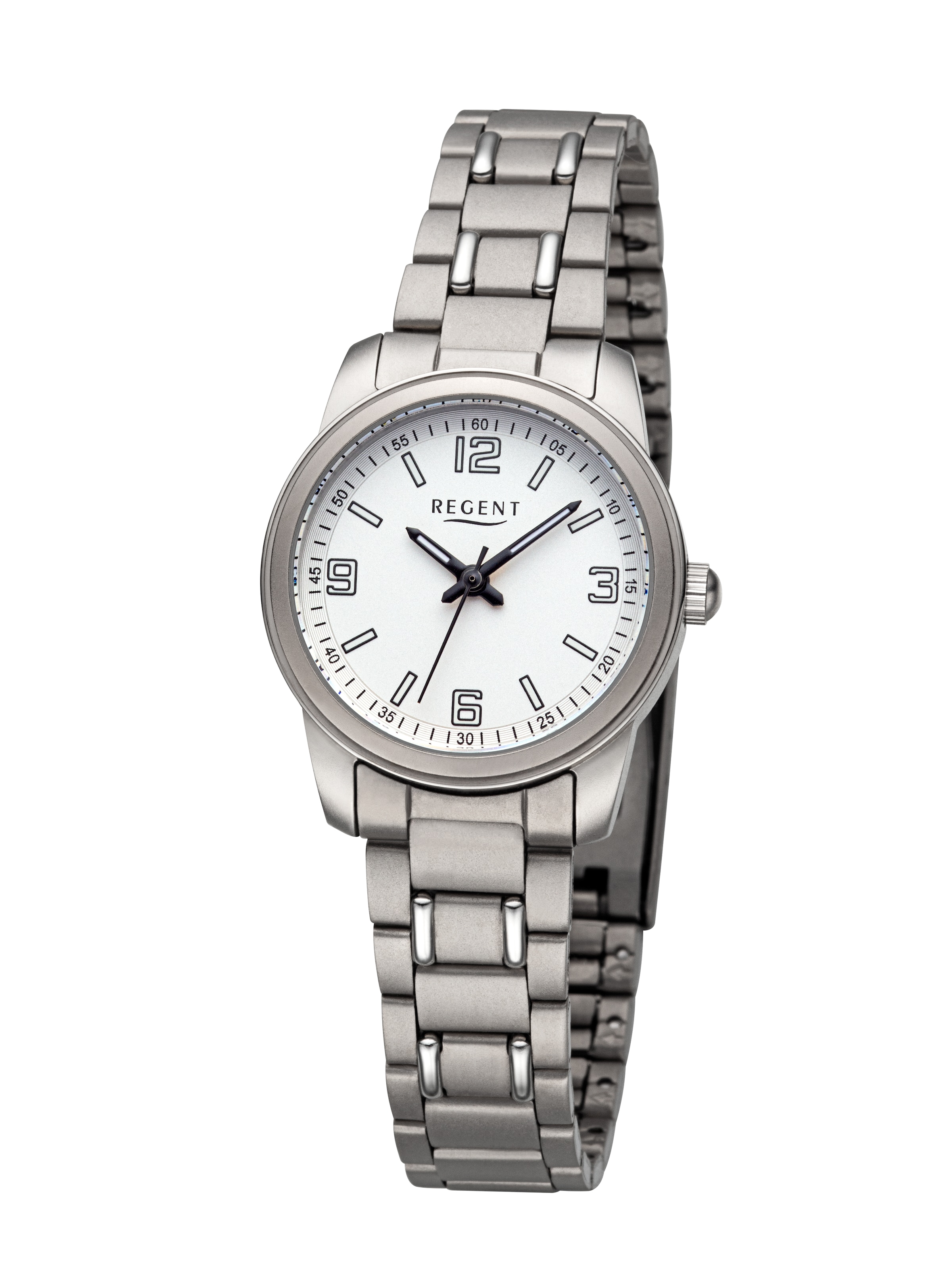 REGENT Analoguhr in Silber: Vorderseite