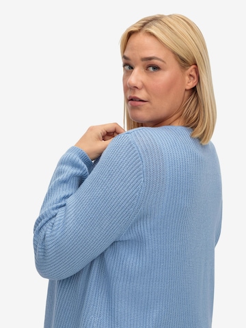 SHEEGO Knit Cardigan in Blue