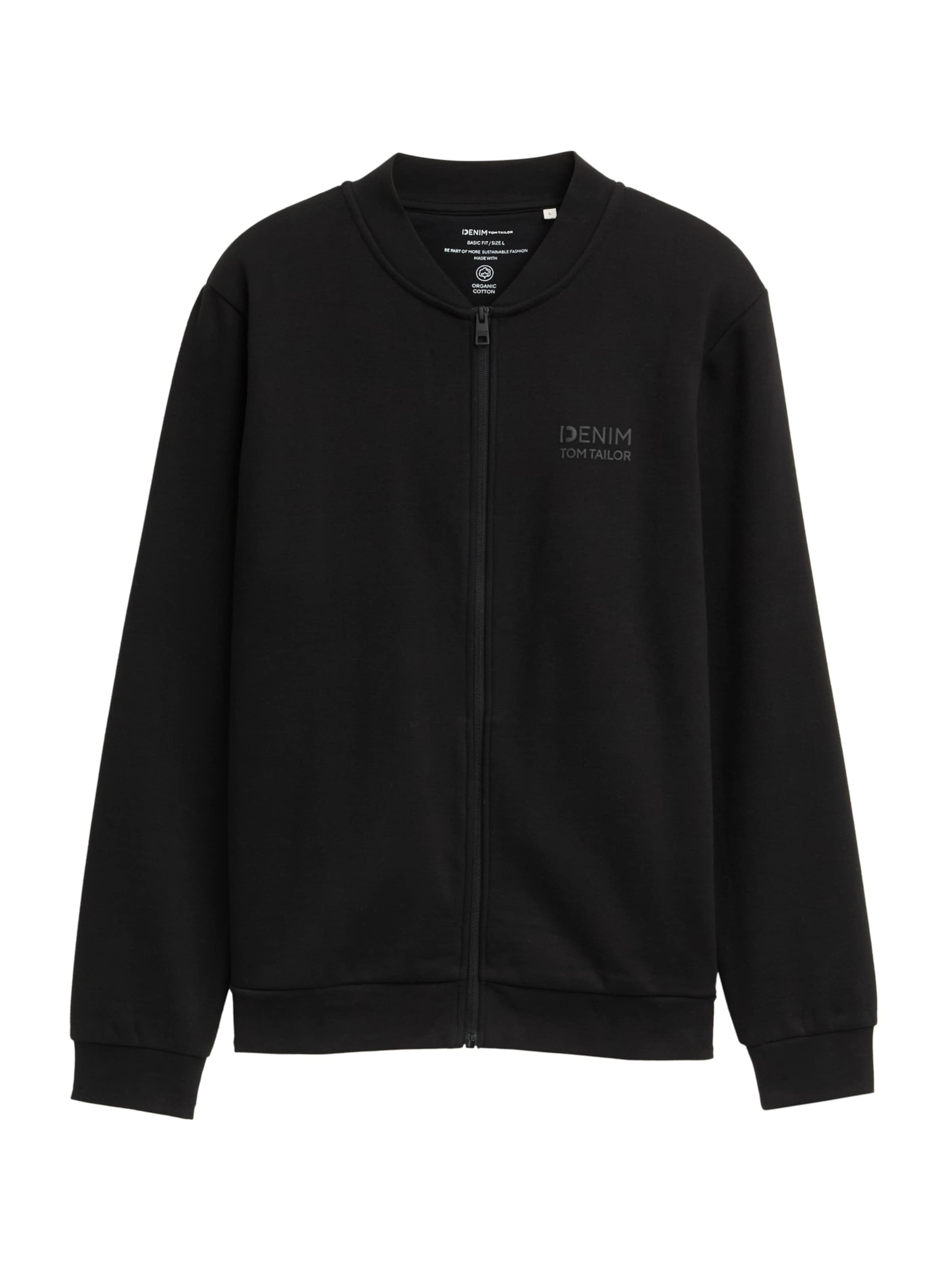 TOM TAILOR DENIM - Casaco em moletão em preto: frente