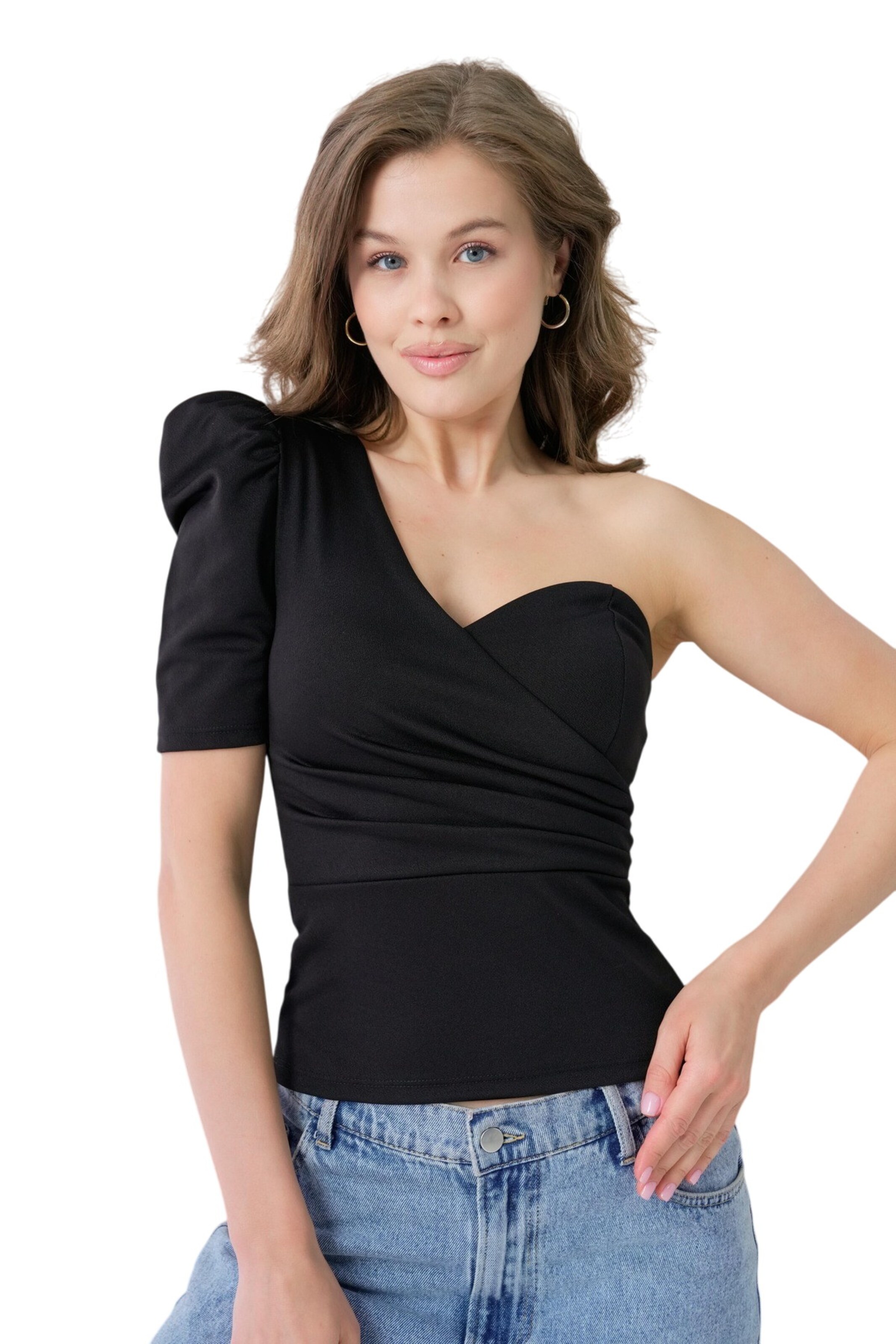 Chemisier WOMAN VISION en noir : devant