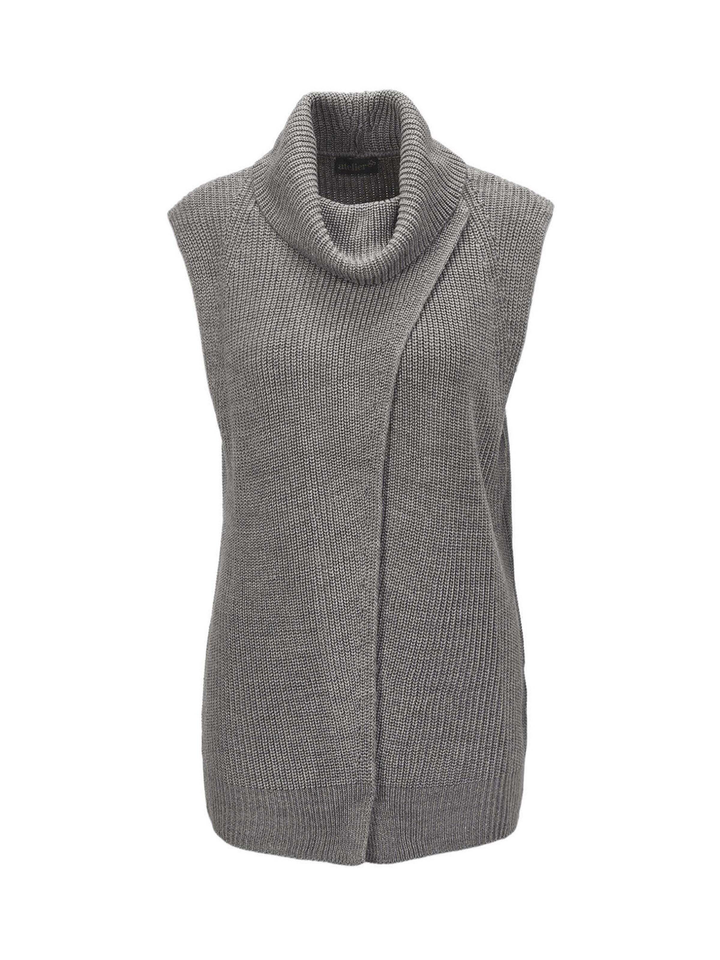 Goldner Pullover in Grau: Vorderseite