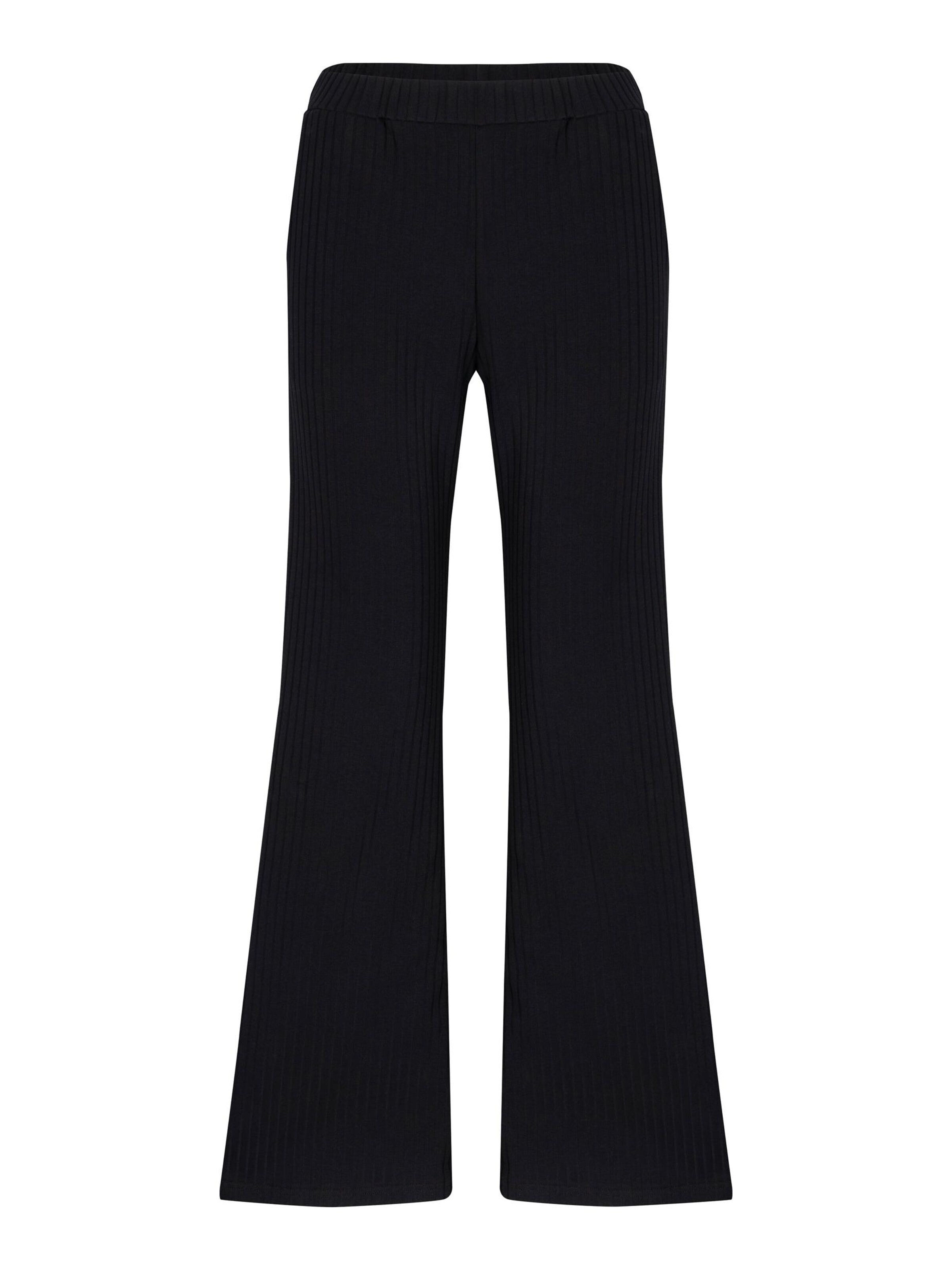 FEMSSY Rozkloszowany krój Spodnie 'SWAY PANTS BLACK' w kolorze czarny: przód