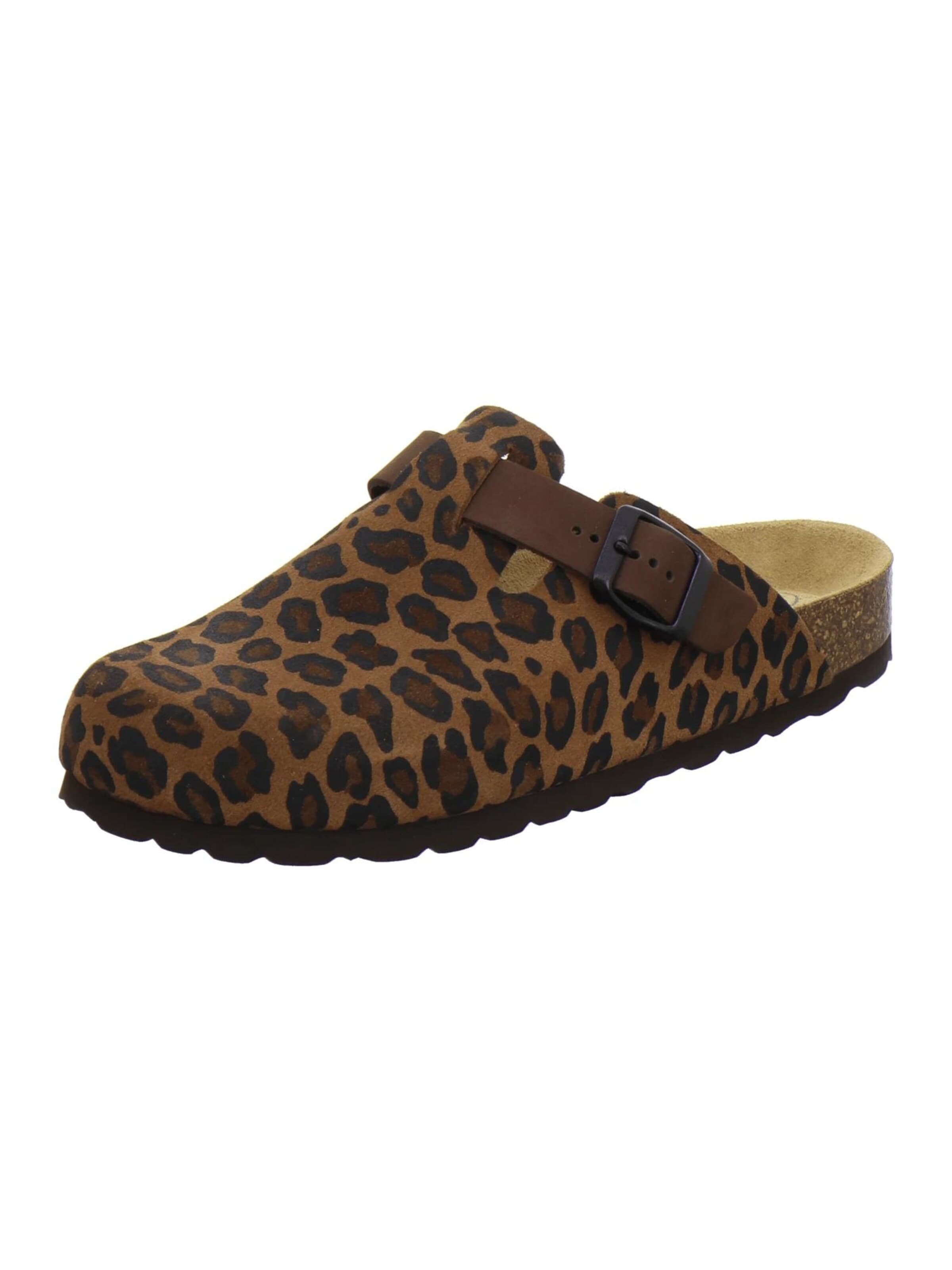 Sabots 'Clogs Damen Leder leo-braun' AFS-Schuhe en marron : devant