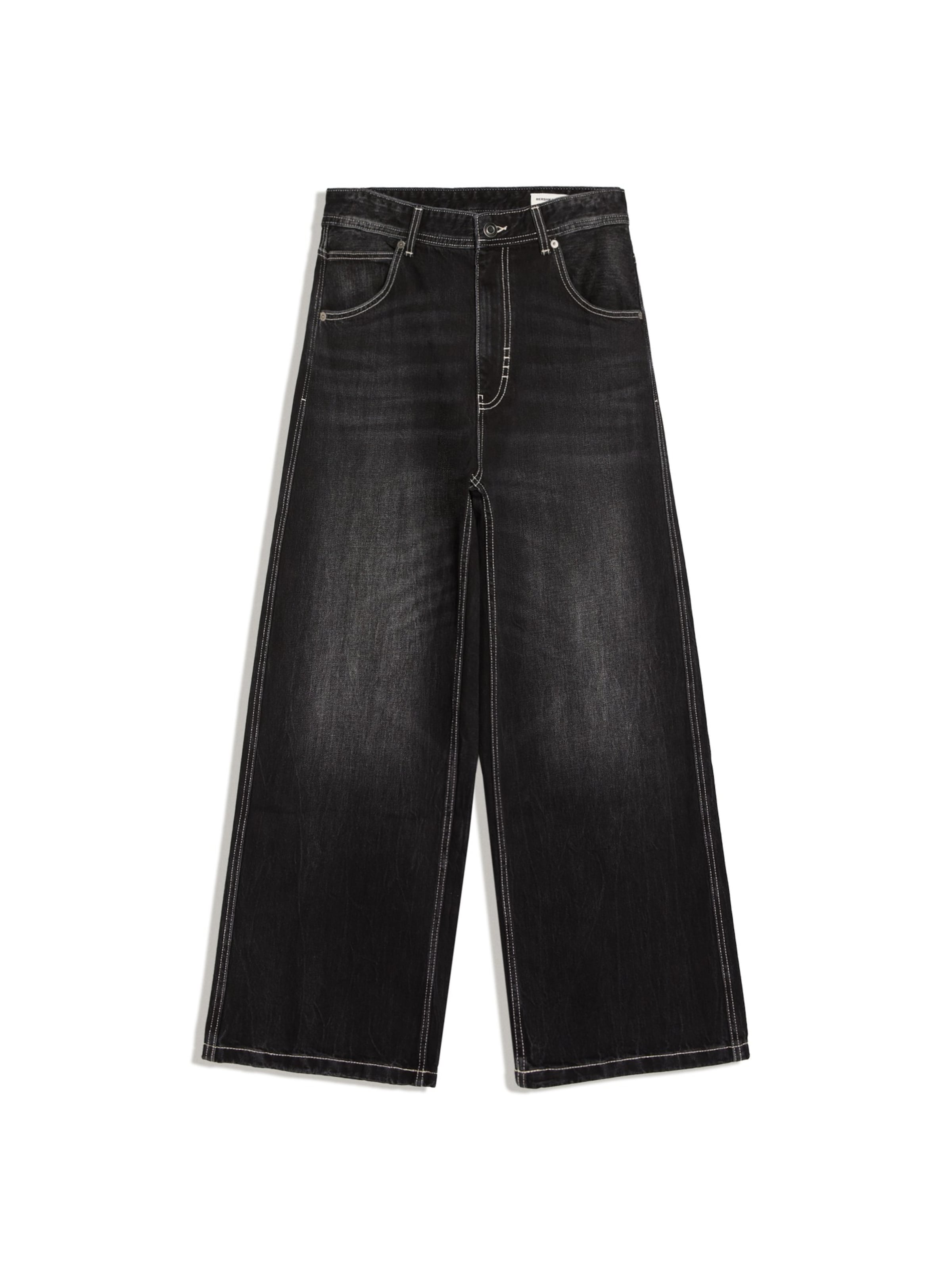 Baggy Jean Bershka en noir : devant